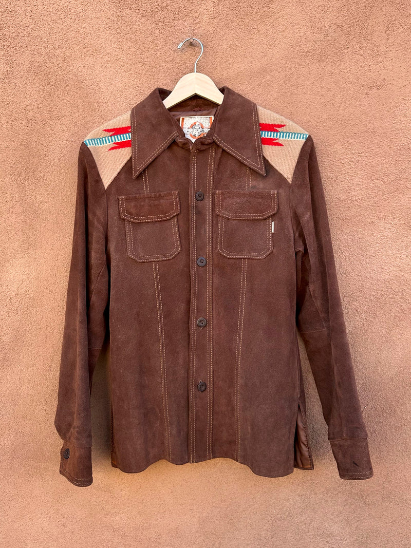 1970's Pioneer Wear Suede Jacket with Chimayo Wool Panels
