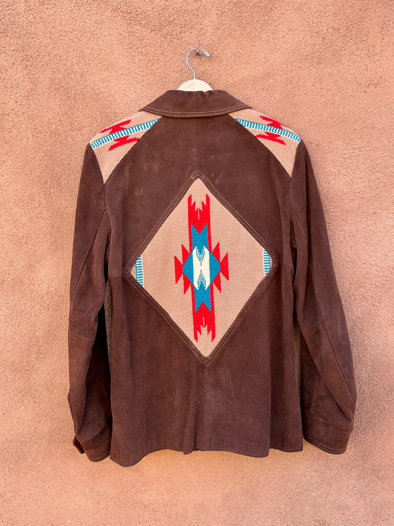 1970's Pioneer Wear Suede Jacket with Chimayo Wool Panels