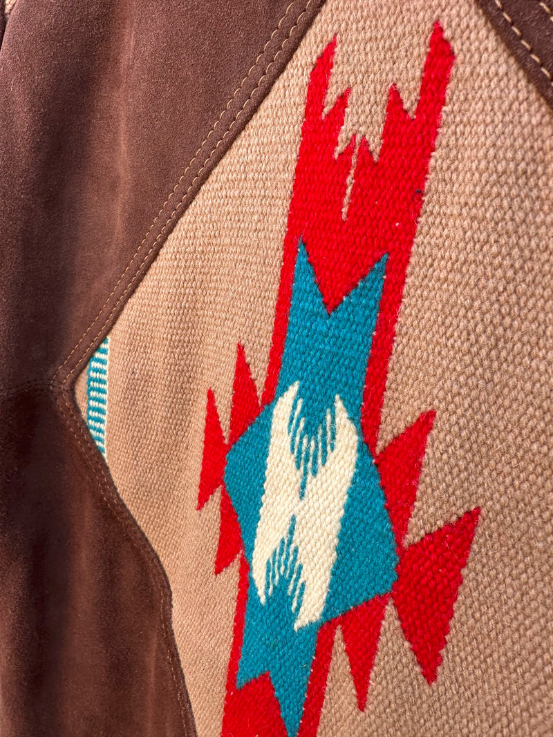 1970's Pioneer Wear Suede Jacket with Chimayo Wool Panels
