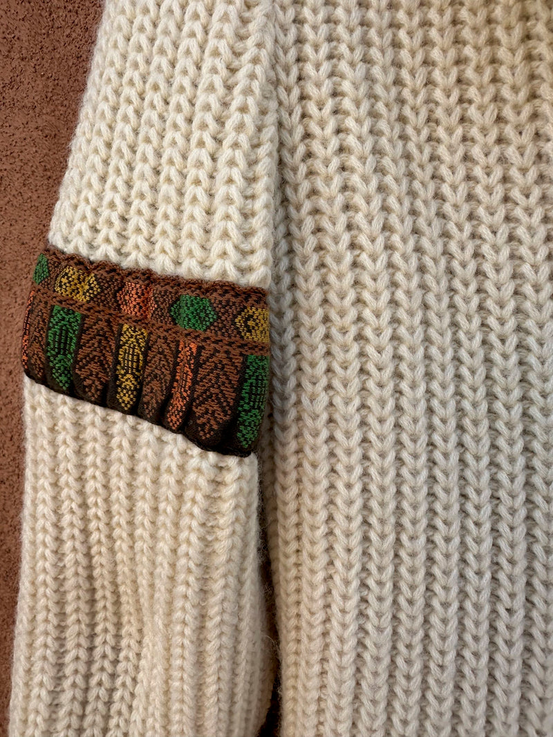 1960's Cardigan with Boho Applique Fully Lined
