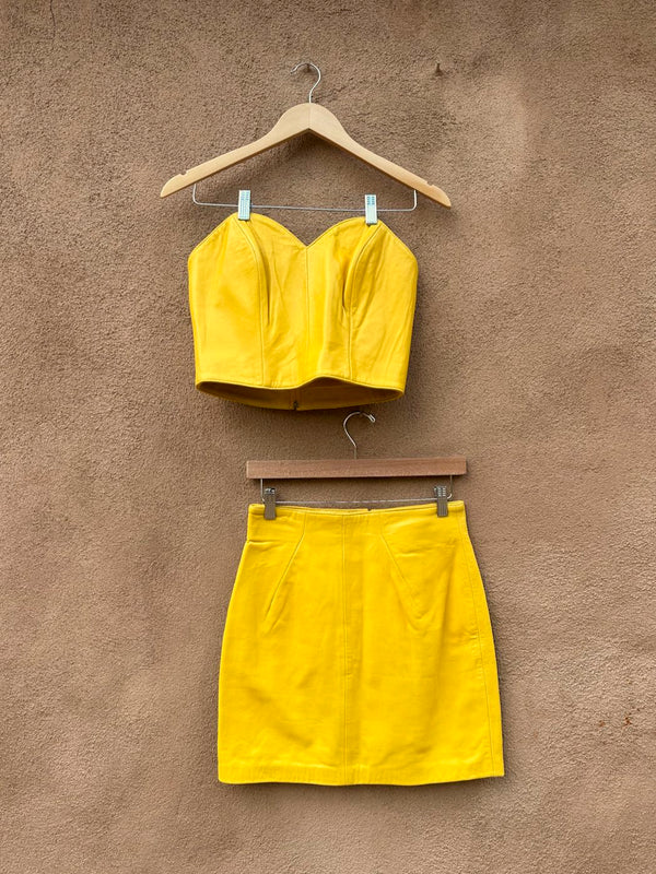 Canary Yellow 3-Piece Leather Set by Michael Hoban North Beach