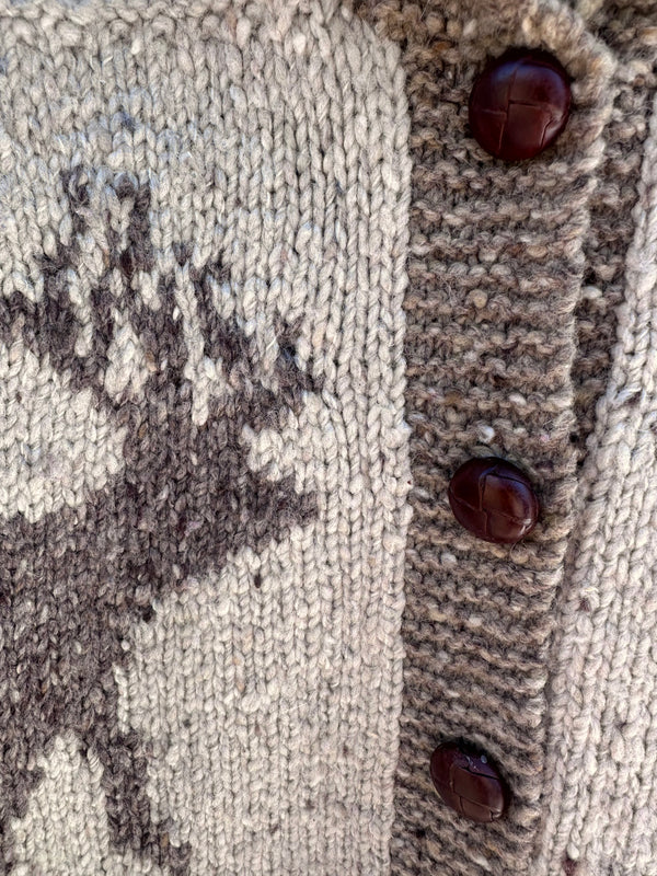 Winter Deer Wool RL Lauren Cardigan Sweater