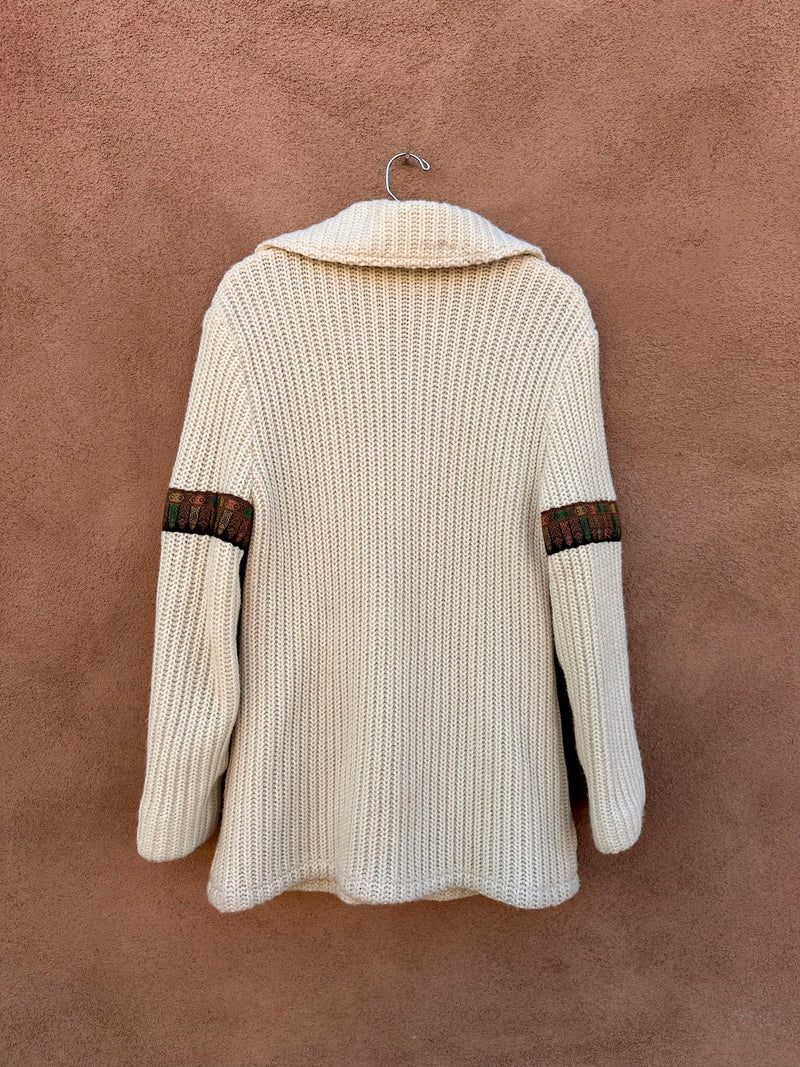 1960's Cardigan with Boho Applique Fully Lined