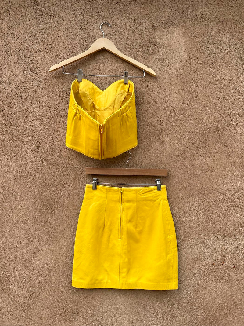 Canary Yellow 3-Piece Leather Set by Michael Hoban North Beach