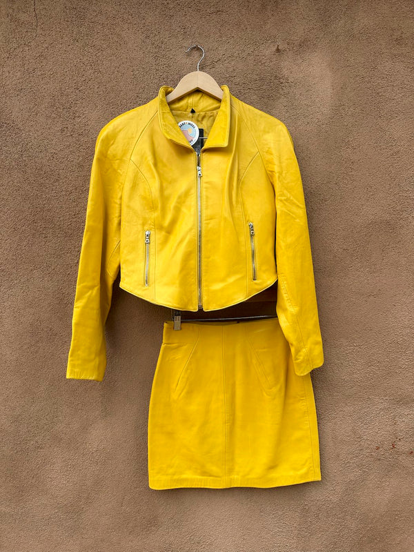 Canary Yellow 3-Piece Leather Set by Michael Hoban North Beach