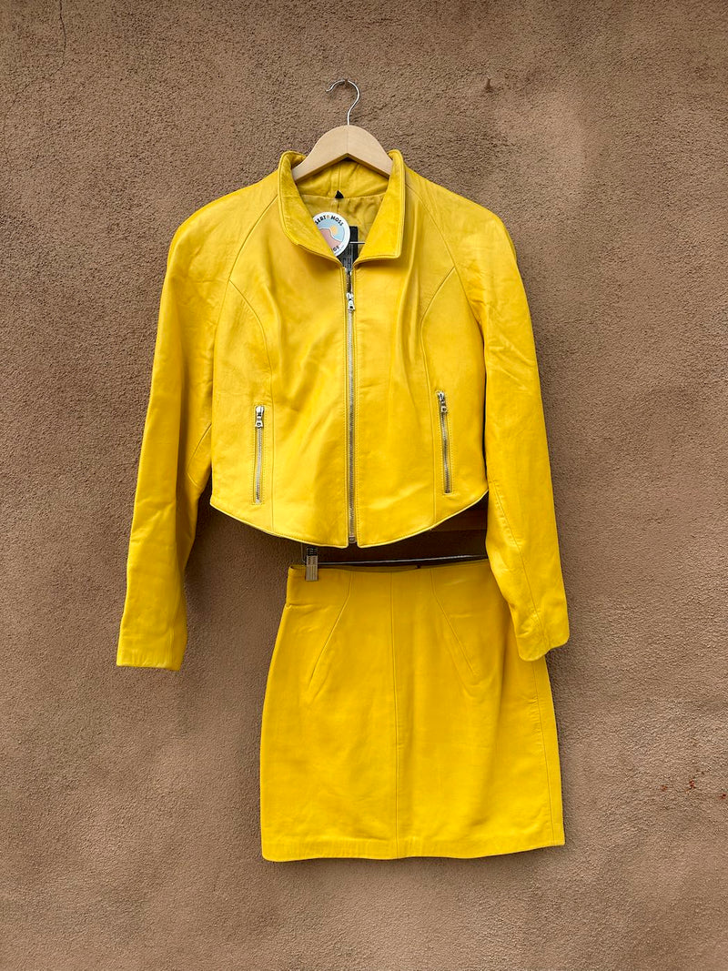 Canary Yellow 3-Piece Leather Set by Michael Hoban North Beach