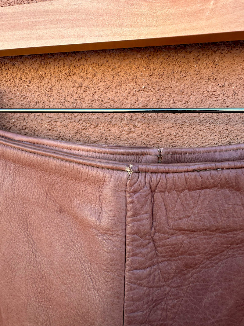 70's Western Co. Classic Leather Skirt with Braided Cowhide