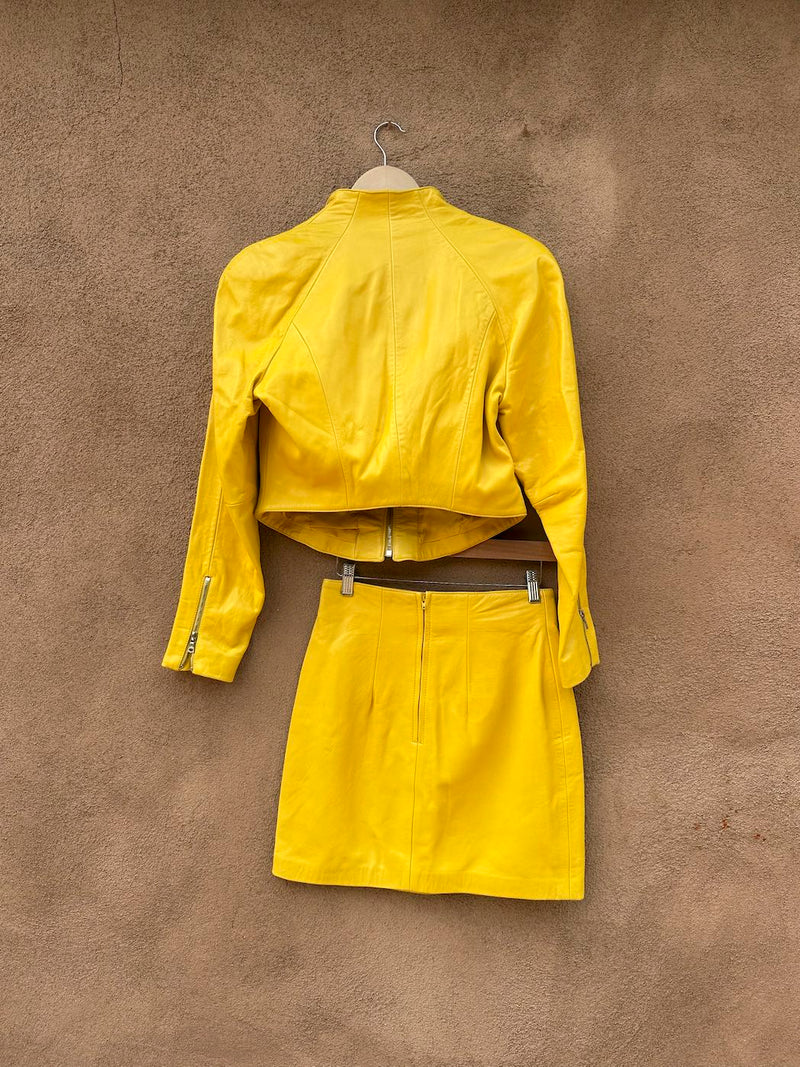 Canary Yellow 3-Piece Leather Set by Michael Hoban North Beach