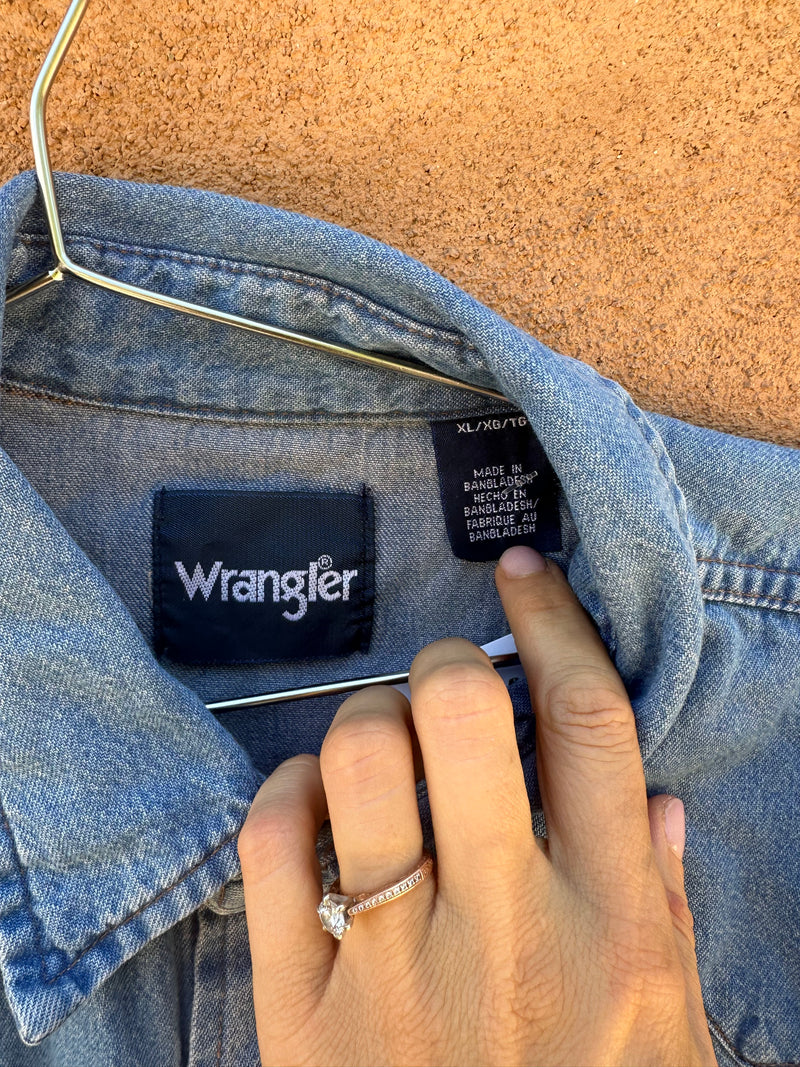 Blue Denim Wrangler Western Shirt