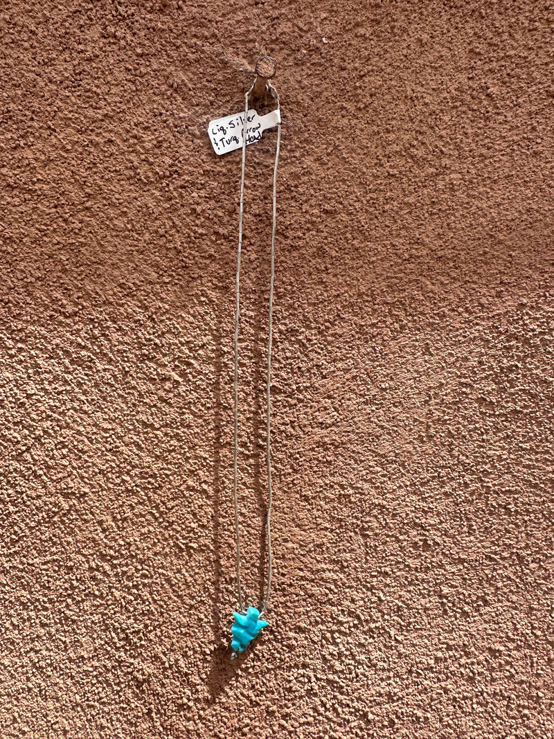 Liquid Silver & Turquoise Arrow Head Necklace