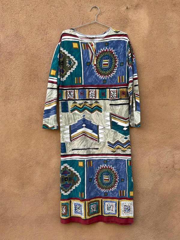 1980's Lerner Long Sleeve Boho Dress