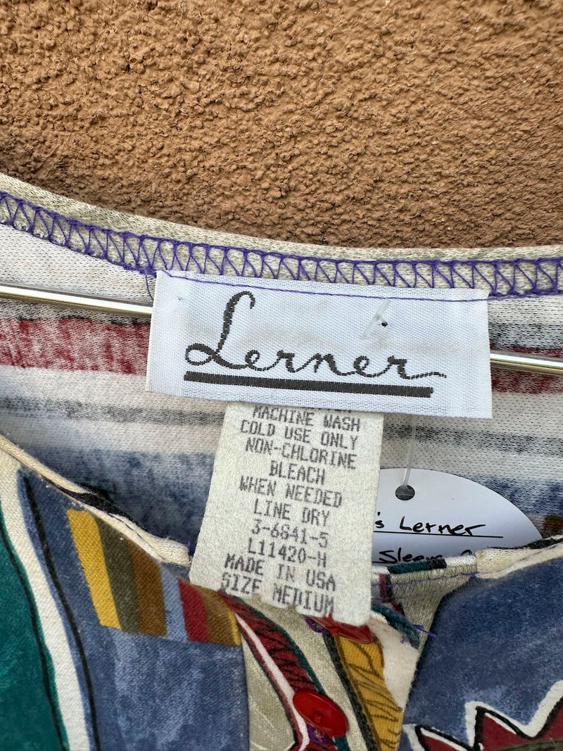 1980's Lerner Long Sleeve Boho Dress