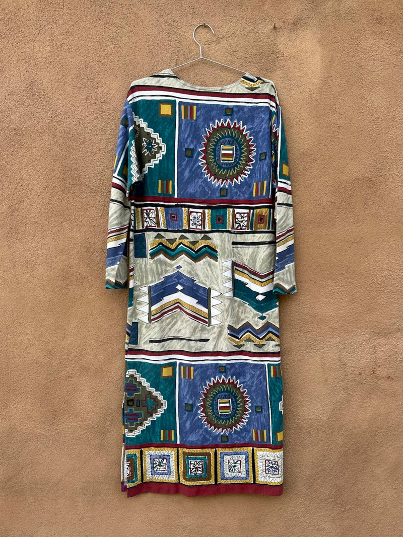 1980's Lerner Long Sleeve Boho Dress