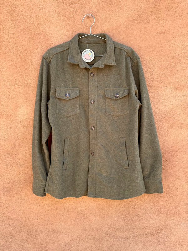 Drab Green Jac Shirt Flannel, Large?