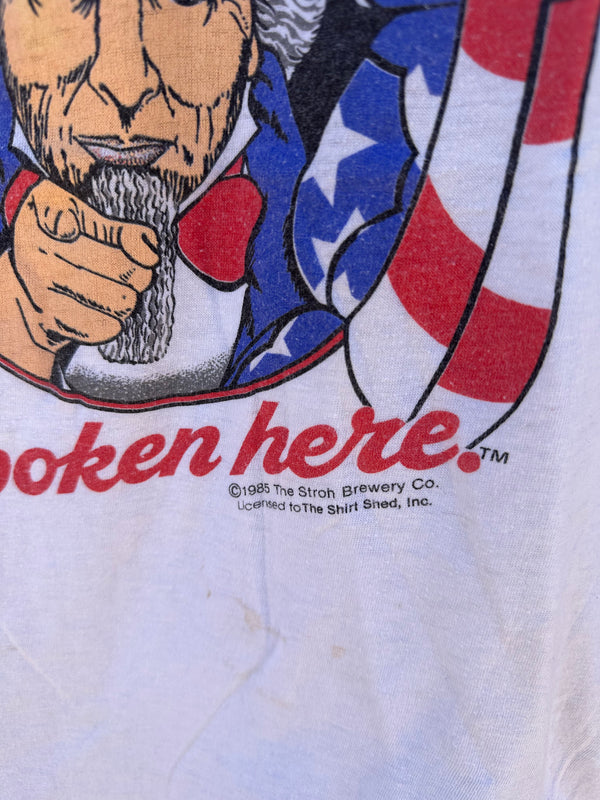 1985 Stroh's (Beer) is Spoken Here T-shirt