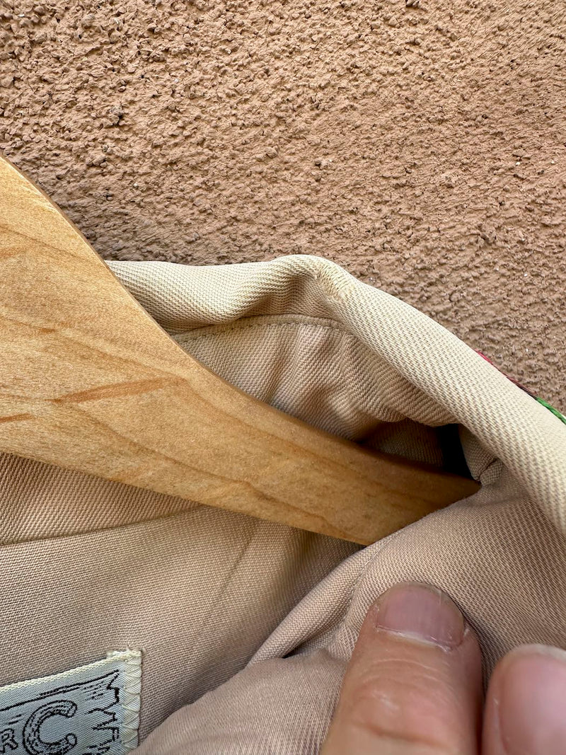 1950's H Bar C Ranchwear Gabardine Blouse with Chainstitch Detail