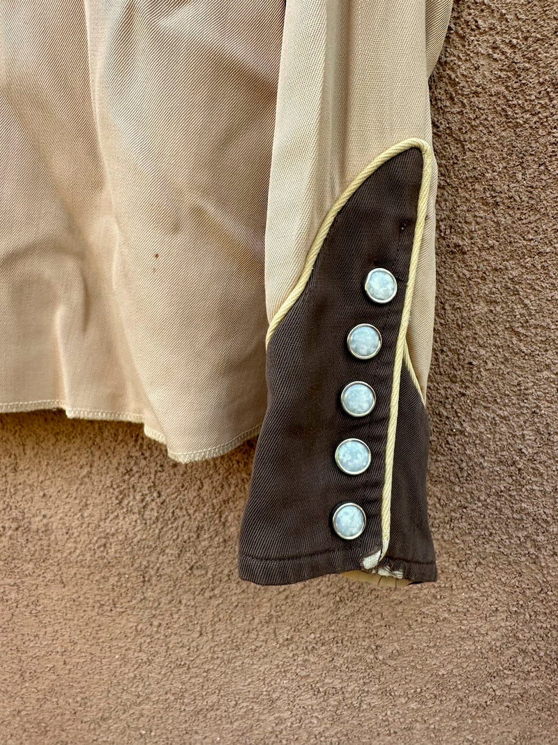 1950's H Bar C Ranchwear Gabardine Blouse with Chainstitch Detail