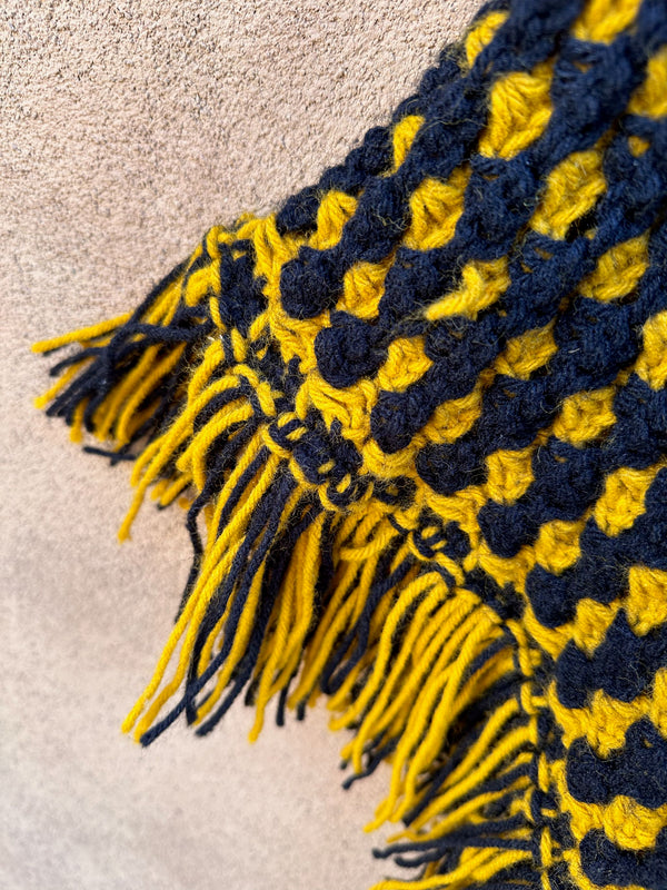 1970's Black & Gold Acrylic Poncho