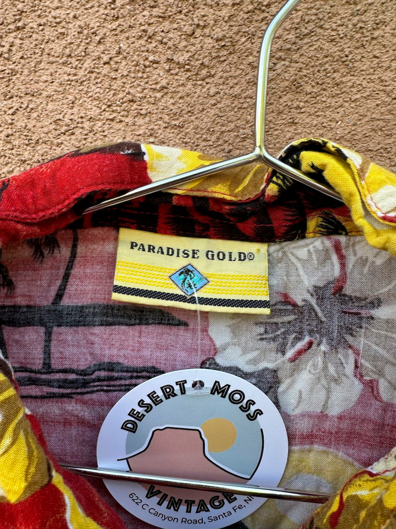 Paradise Gold Rayon Island Shirt