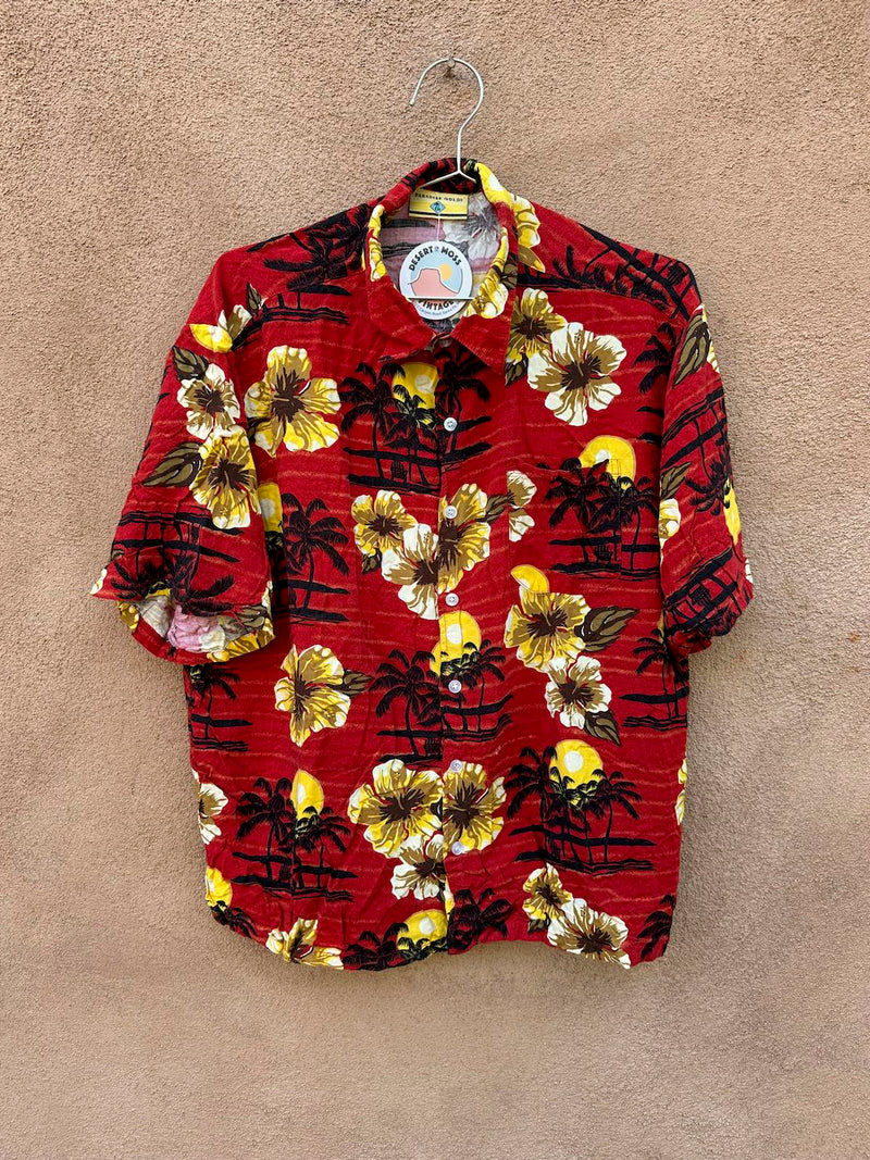 Paradise Gold Rayon Island Shirt