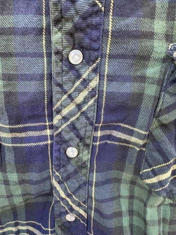 Green & Blue Plaid Wrangler Shirt