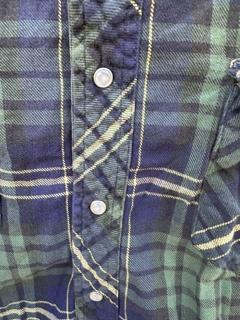 Green & Blue Plaid Wrangler Shirt