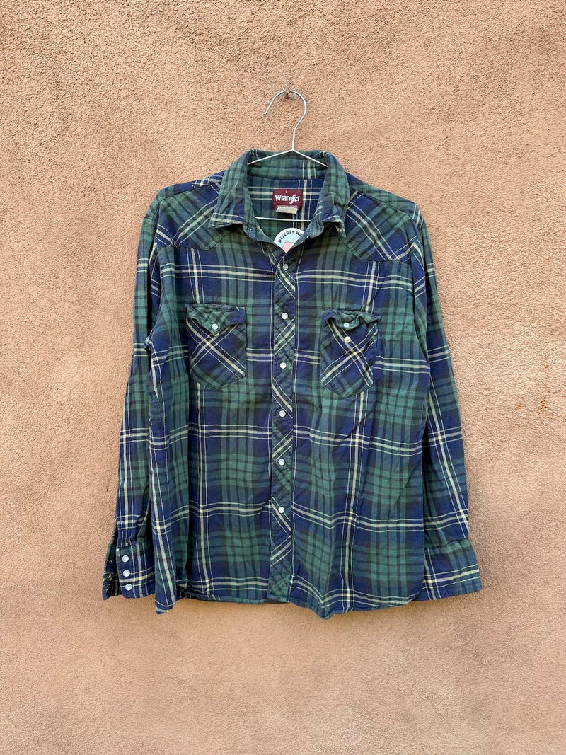 Green & Blue Plaid Wrangler Shirt