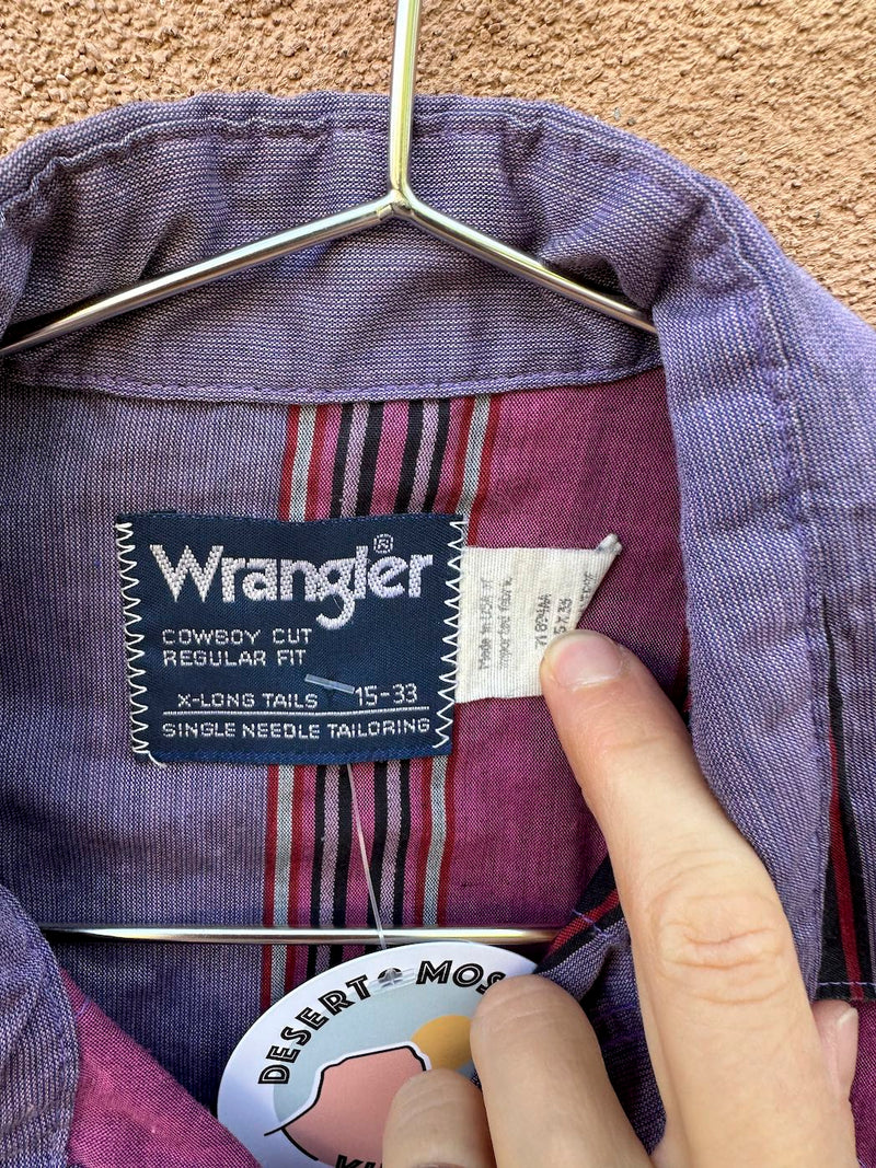 Wrangler Western Cowboy Cut Pink/Black Striped Shirt