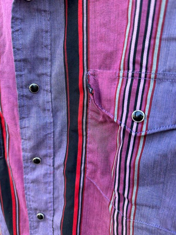 Wrangler Western Cowboy Cut Pink/Black Striped Shirt