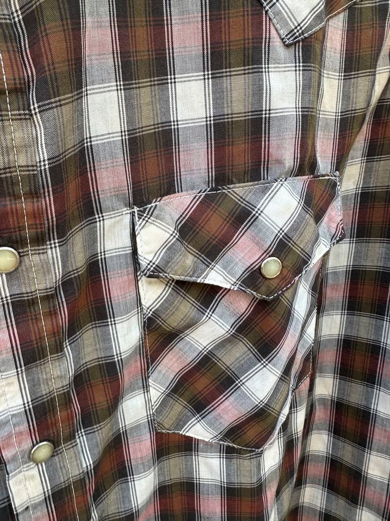 Express Rider Brown Plaid Western Shirt