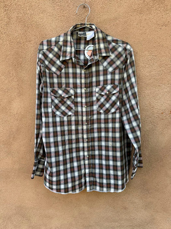 Express Rider Brown Plaid Western Shirt
