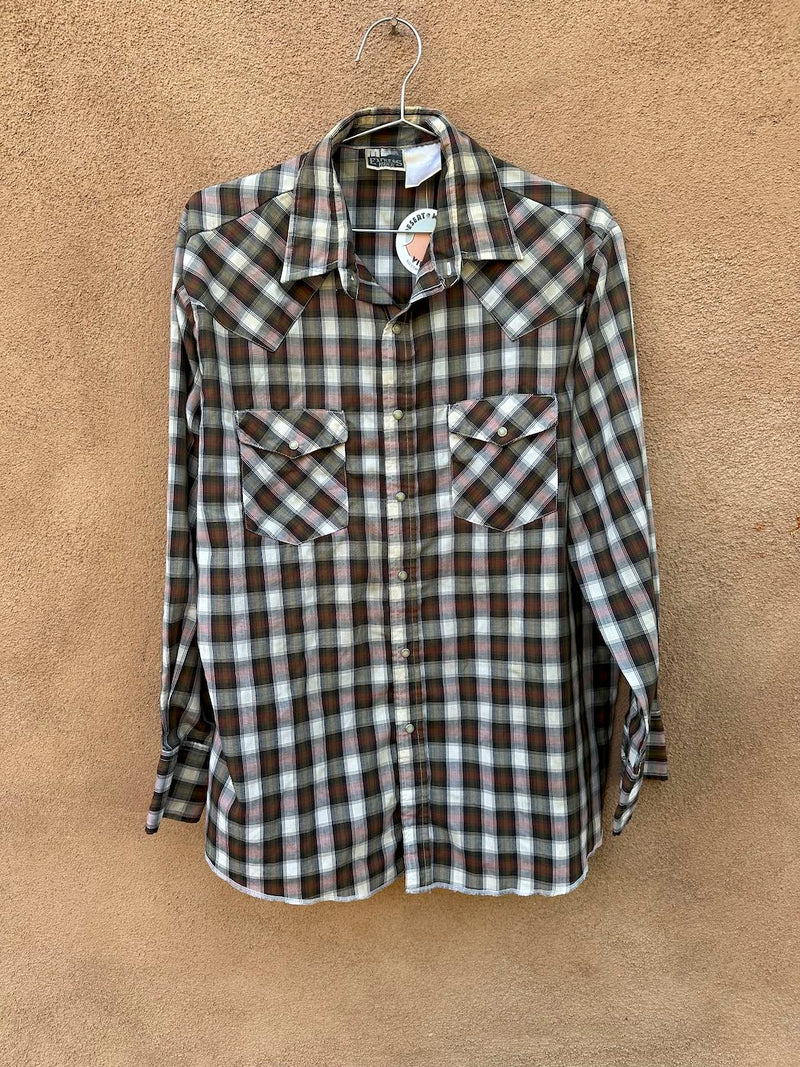 Express Rider Brown Plaid Western Shirt