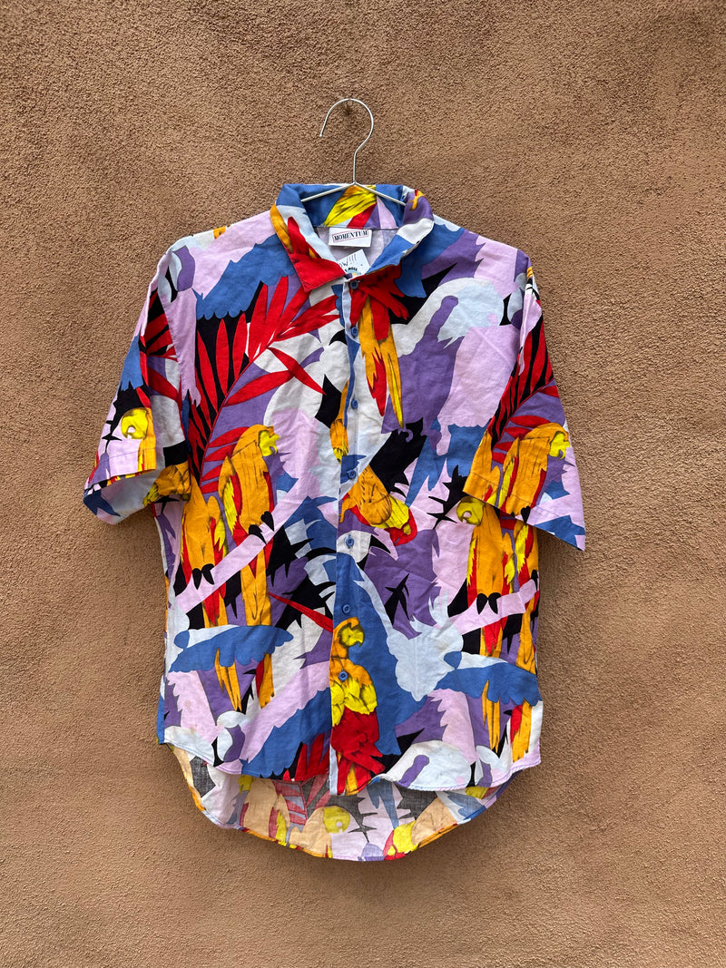 80's Yellow Parrot Party Boy Shirt