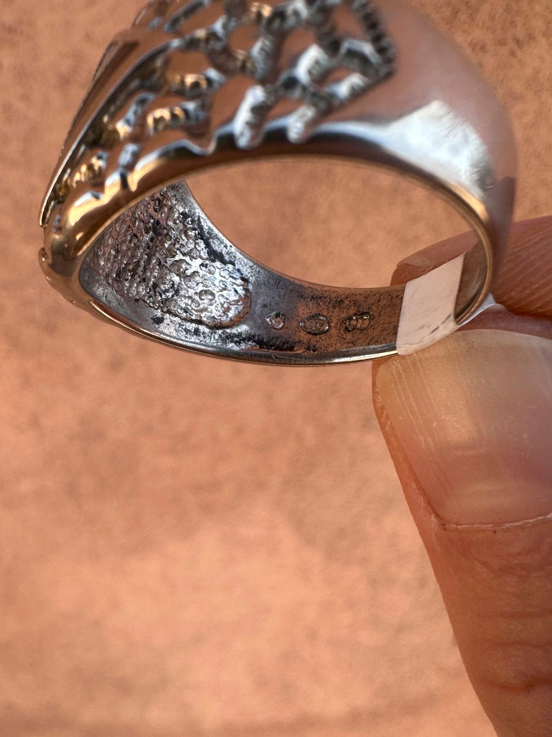 Sterling Silver Turquoise Flake and Onyx Ring