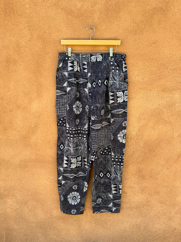 Hawaiian Block Print Baggy Pants