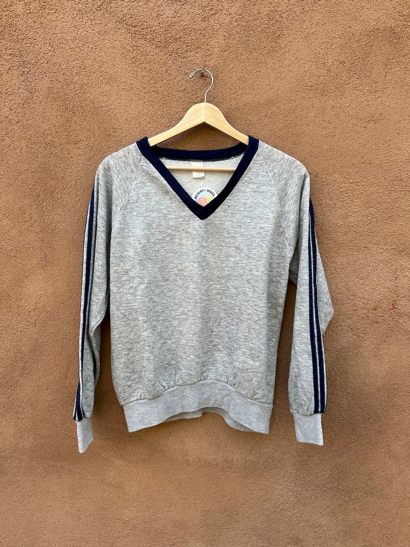 1970's Heather Gray V-neck Sweatshirt - Made in USA