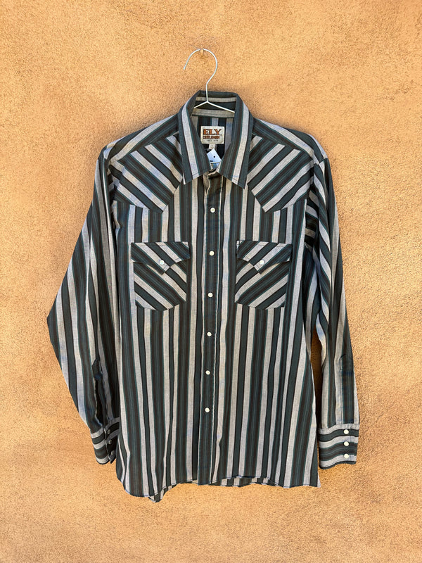 Gray, Teal, Black Ely Cattleman Western Shirt