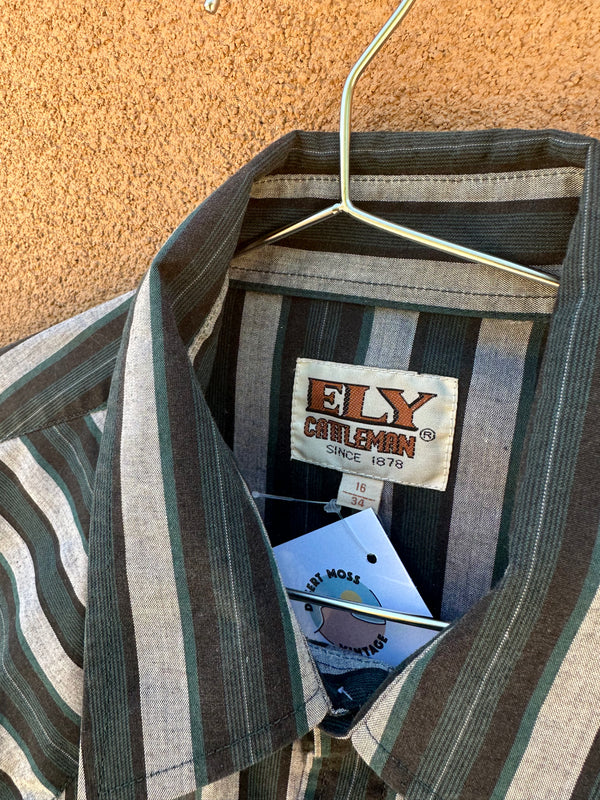 Gray, Teal, Black Ely Cattleman Western Shirt