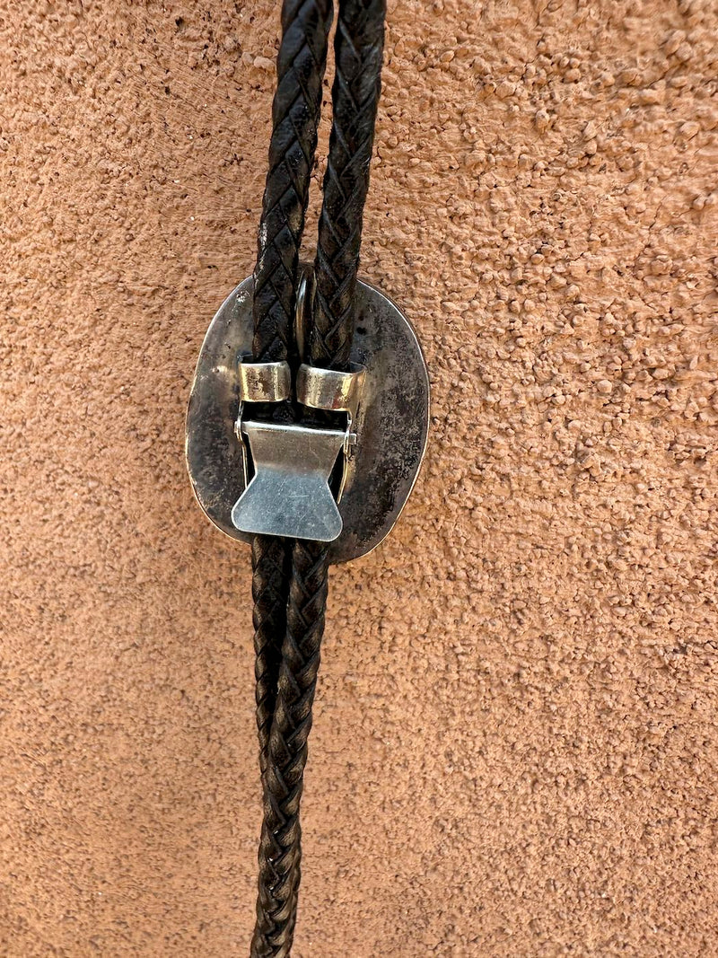 1960's Turquoise Mountain Birds Eye Bolo Tie
