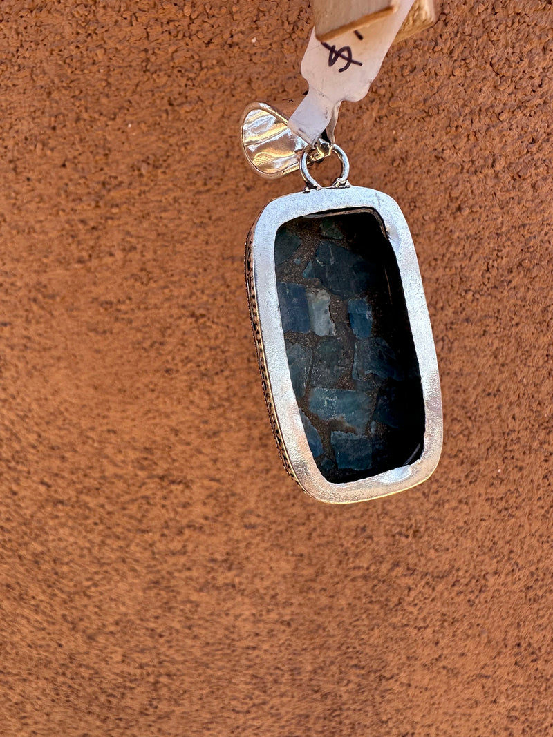 Blue Apatite Sterling Silver Pendant