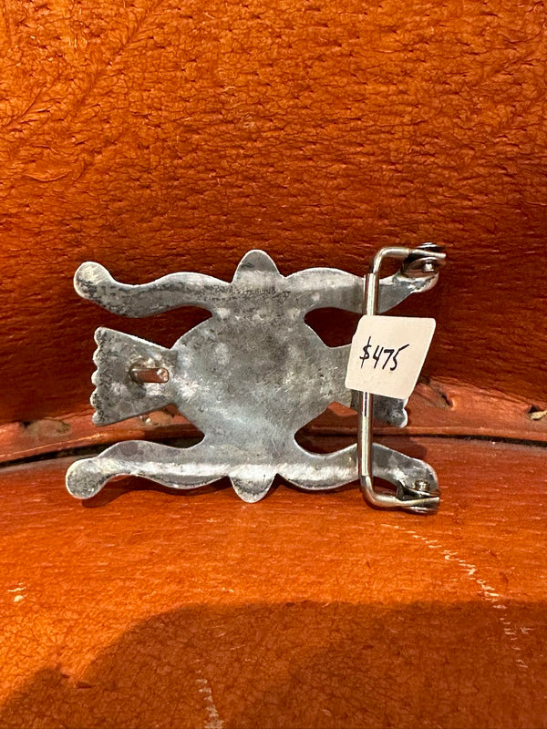Sandcast Sterling & Turquoise Belt Buckle