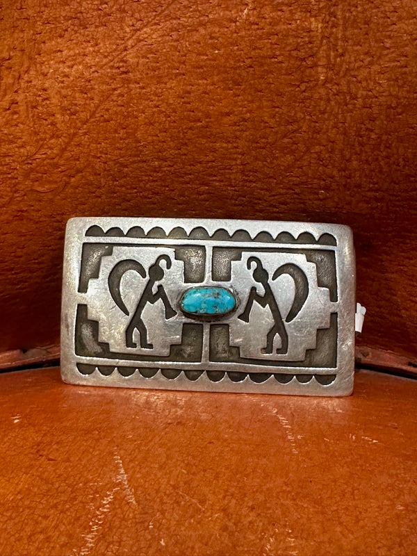 Sterling Silver Clifton Mowa Kokopelli Belt Buckle