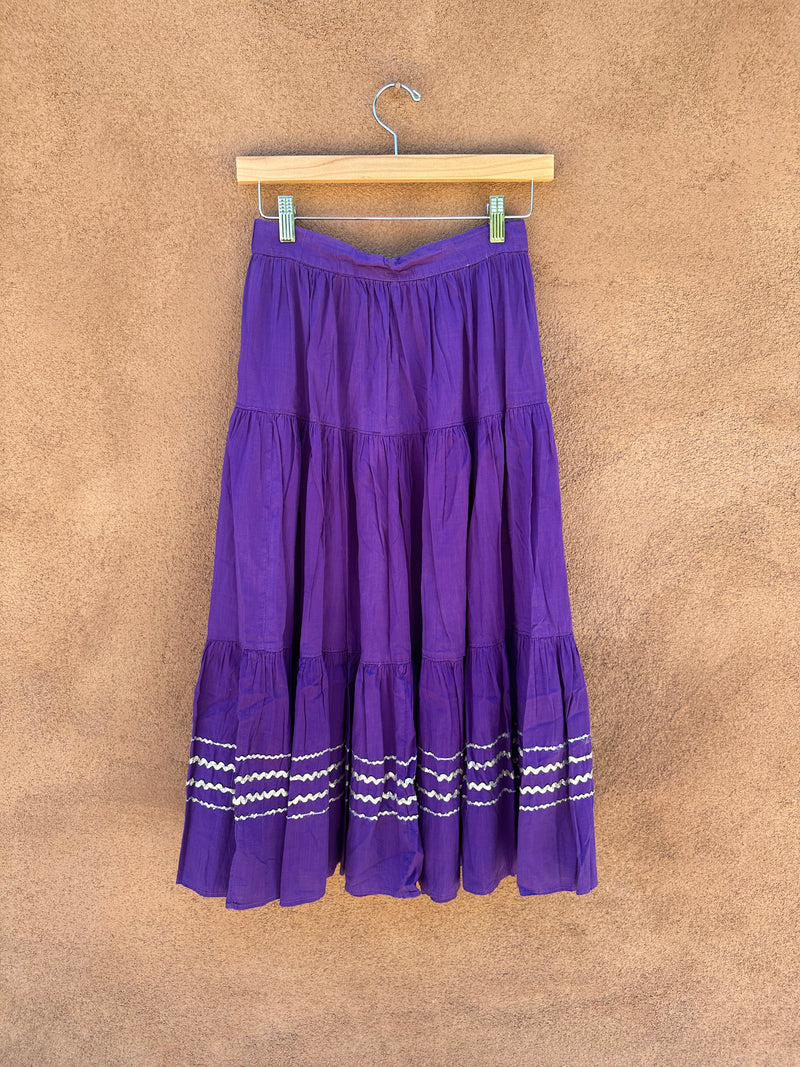 Purple Patio Skirt with Silver RikRak