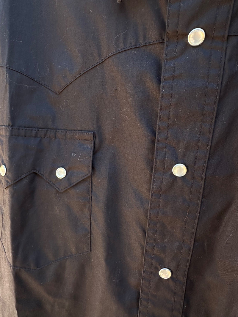 Black Wrangler Cowboy Shirt with Pearl Snaps XL/2XL