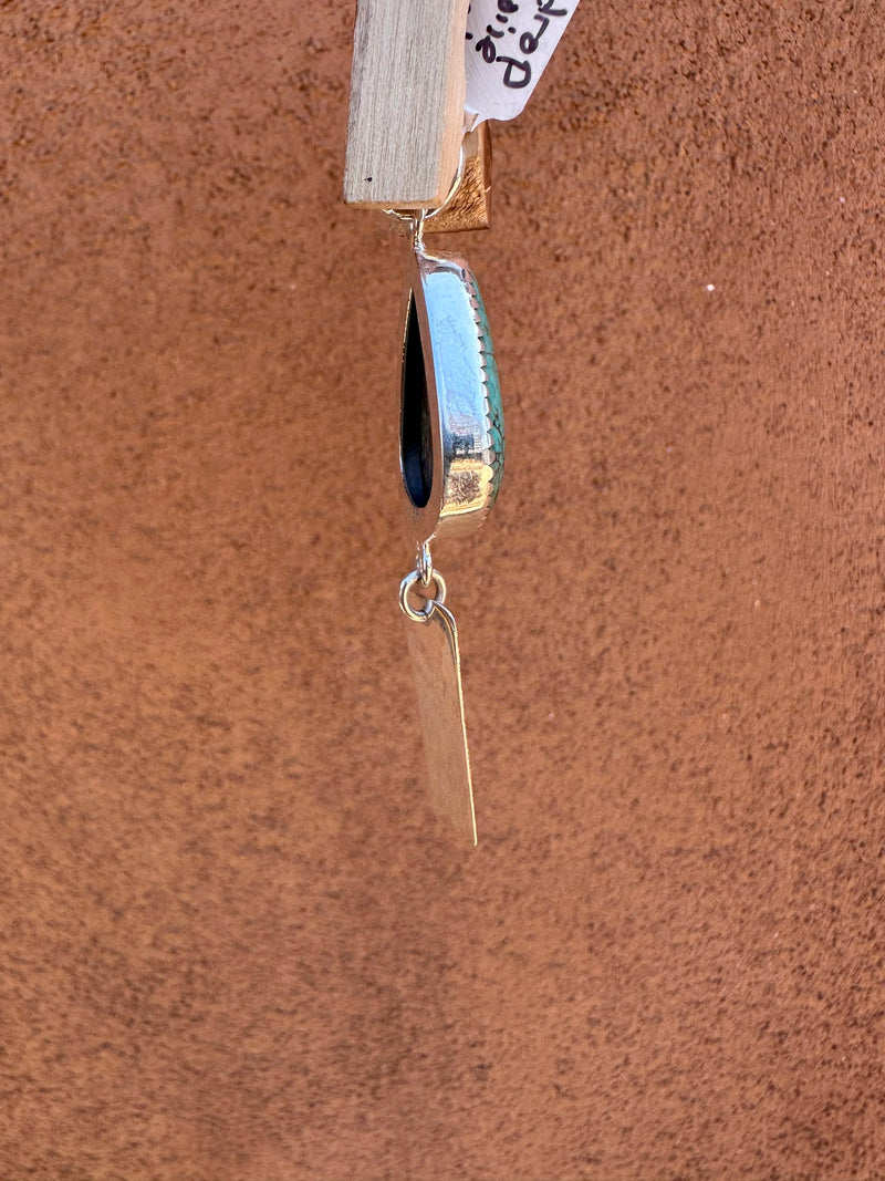 Turquoise Teardrop and Silver Pendant