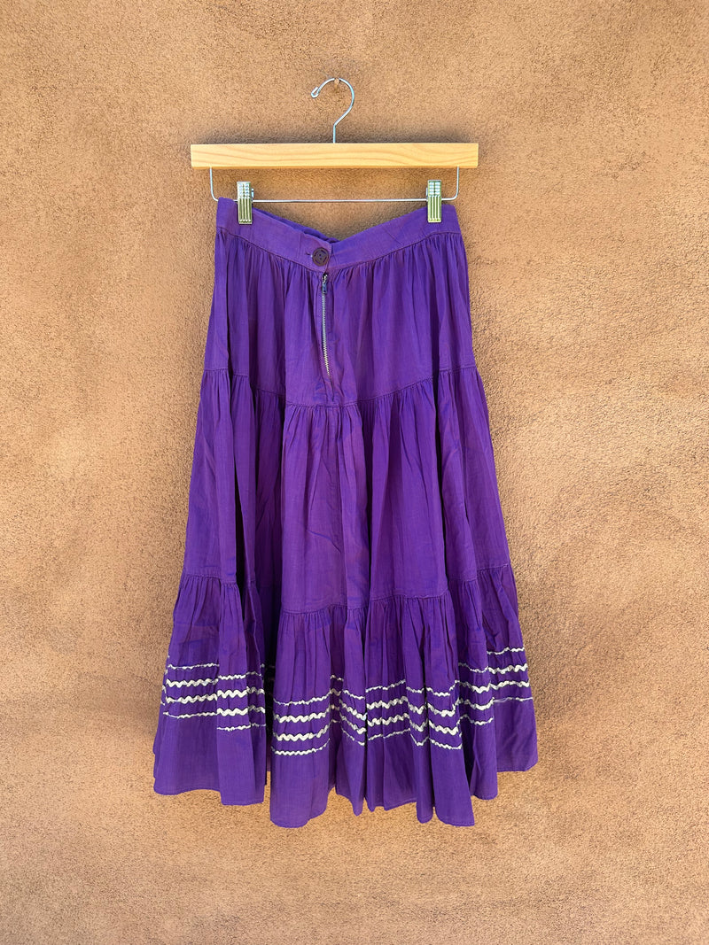 Purple Patio Skirt with Silver RikRak