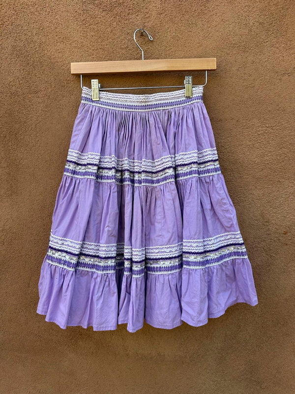 Purple Patio/Fiesta Skirt with Silver RikRak