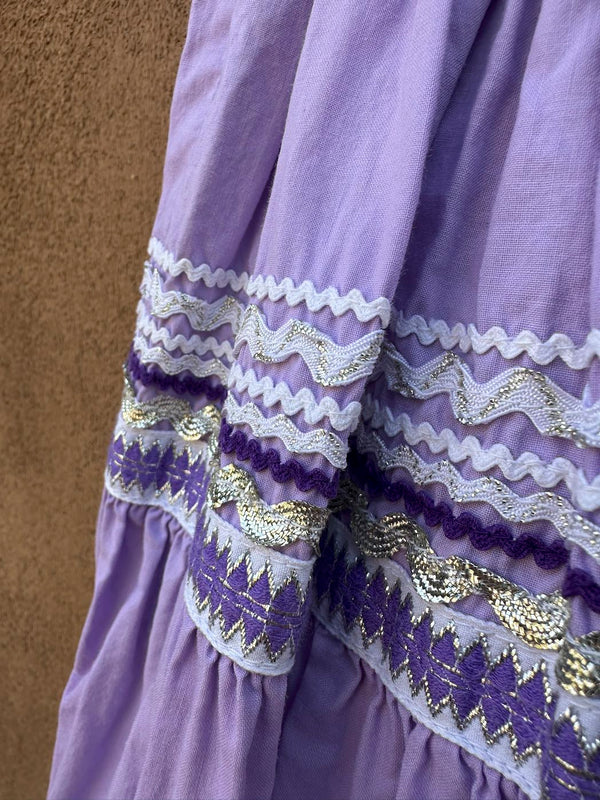 Purple Patio/Fiesta Skirt with Silver RikRak