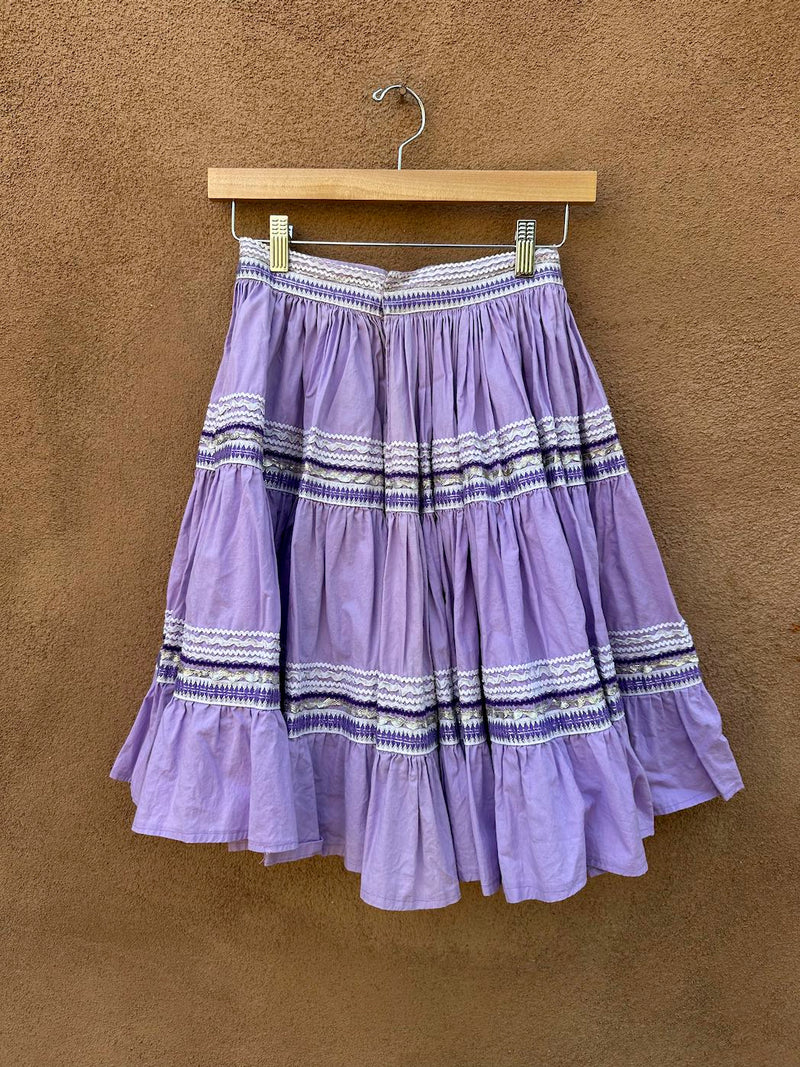 Purple Patio/Fiesta Skirt with Silver RikRak