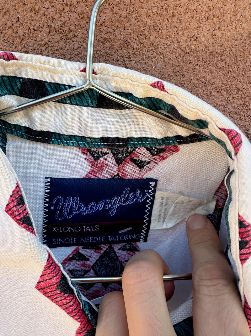 Cream with Southwest Geometric Stripe Patterns Wrangler Shirt - Brushpopper
